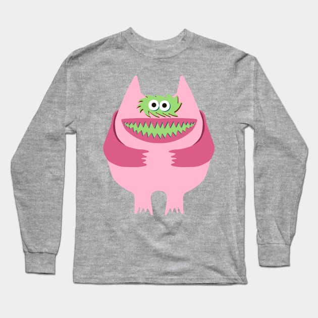 Vintage Nauga Stuffed Animal Cute Monster Throwback product Long Sleeve T-Shirt by Vector Deluxe